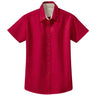 Womens Short Sleeve Wrinkle Resistant Easy Care Shirts-Red/LightStone Joe's USA Red / Light Stone X-Small