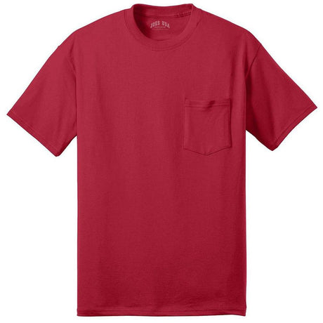 Joe's USA Men's 50/50 Cotton/Poly T-Shirt with Pocket-Red T-Shirts Joe's USA Red S
