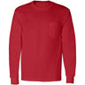Mens TALL Long Sleeve Essential T-Shirt with Pocket Joe's USA Large Tall Red
