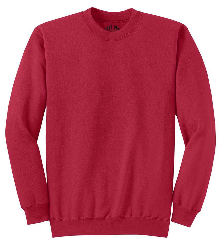 Joe's USA Men's Essential Fleece Crewneck Sweatshirt Joe's USA Small Red