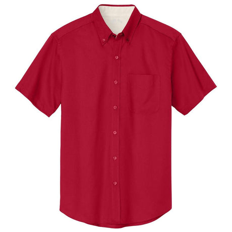 Joe's Men's Short Sleeve Button-Up Shirt - Red / Light Stone Woven Shirts Joe's USA Red / Light Stone Small
