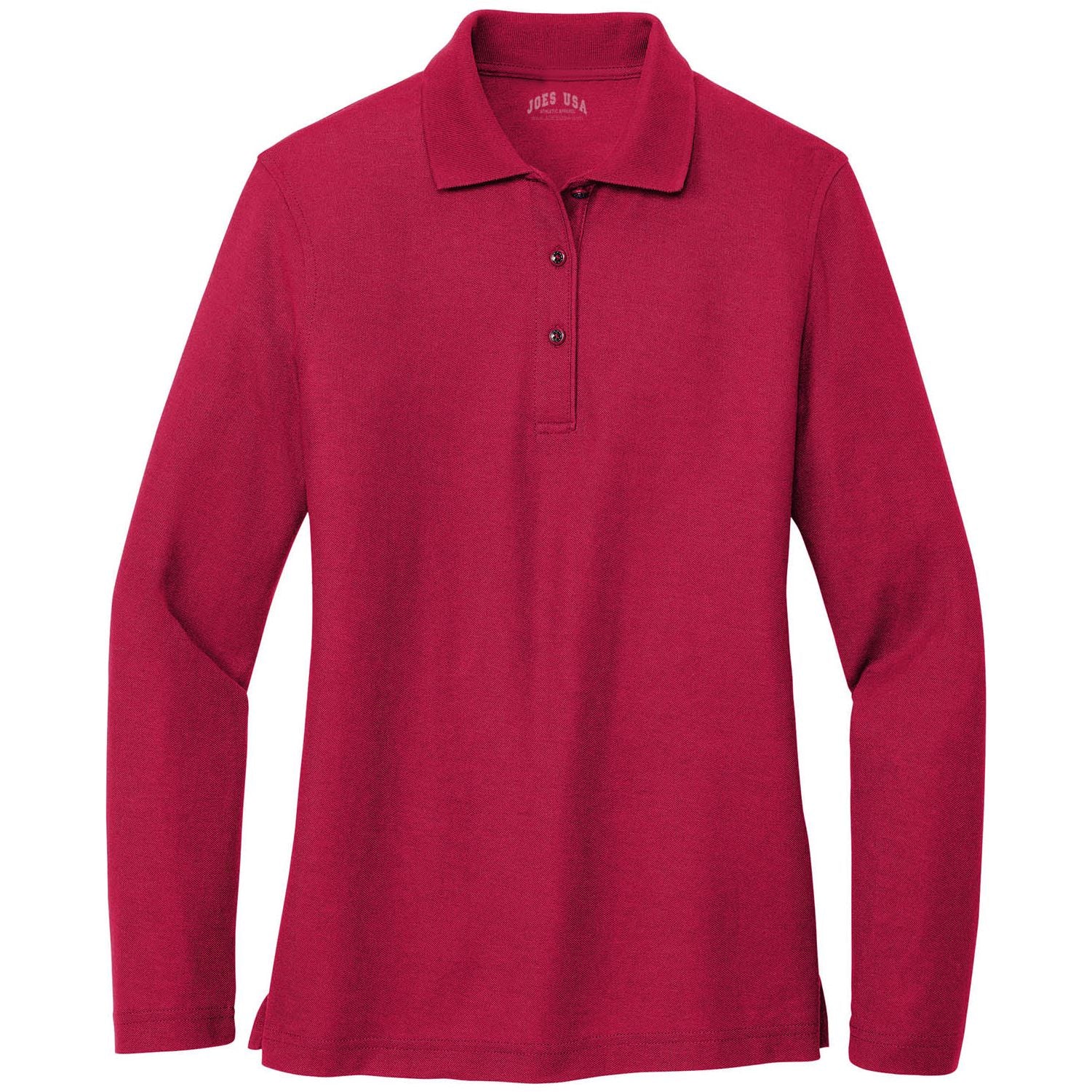 Ladies Long Sleeve Silk Touch Polo Women's Joe's USA X-Small Red