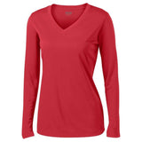 Ladies Long Sleeve Moisture Wicking Athletic Shirts in Sizes XS-4XL-Red Joe's USA Red XS
