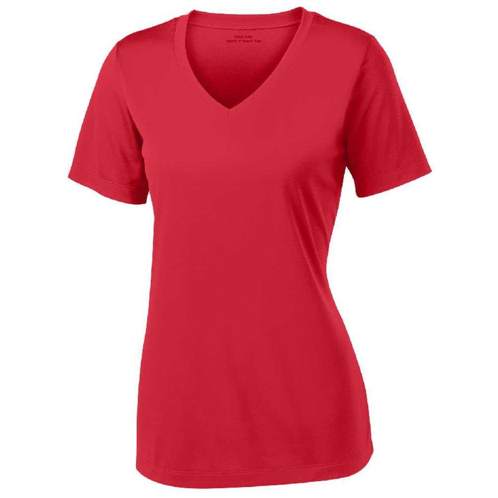 Women's Athletic All Sport V-Neck Tee Shirt in 15 Colors - Sizes XS-4XL DRI-EQUIP Womens Apparel