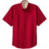 Joe's USA Tall Short Sleeve Easy Care Shirt Joe's USA Large Tall Red / Light Stone