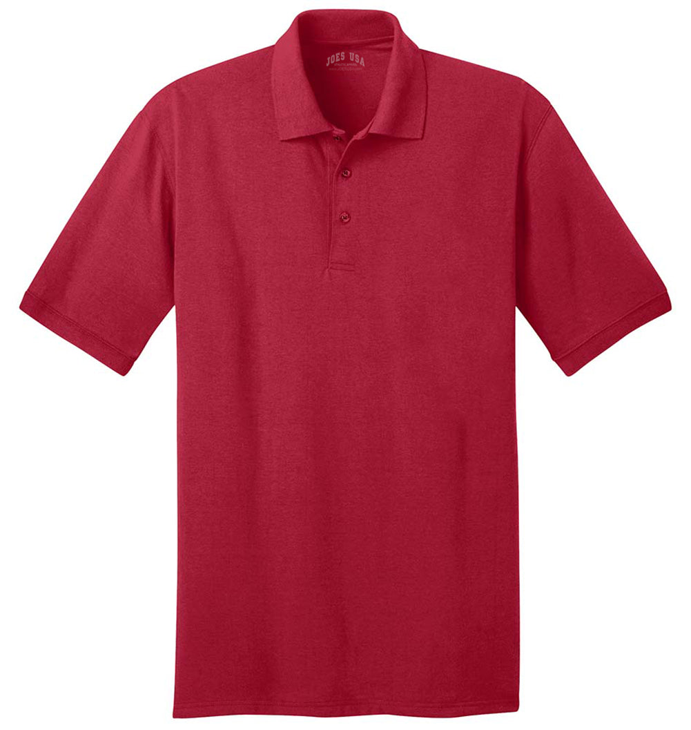 Men's Tall 5.5-Ounce Jersey Knit Polo Polos/Knits Joe's USA Red Large Tall