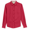 Ladies Long Sleeve Easy Care Shirt-Red/LightStone Joe's USA Red / Light Stone X-Small