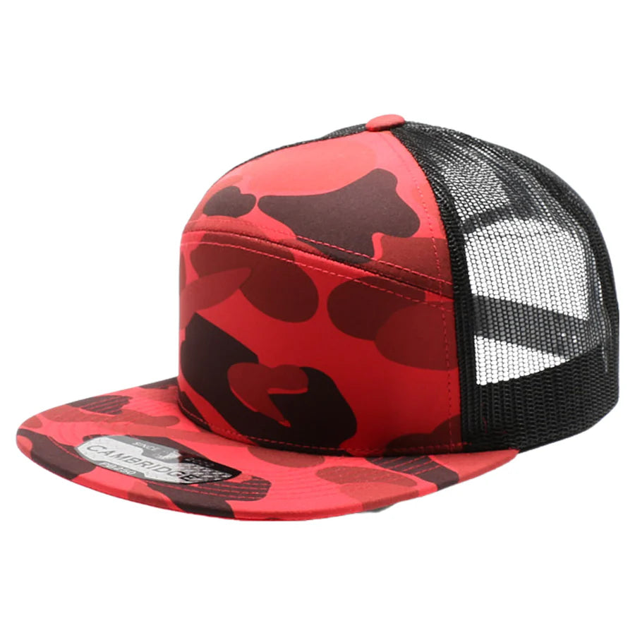 Pit Bull - PB250 - Shiny Camo Camper Trucker Hat | Wholesale Camo Snapback Cap