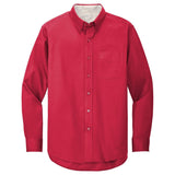 Men's Long Sleeve Wrinkle Resistant Easy Care Shirts in 26 Colors. Sizes XS-6XL - Red / Light Stone Woven Shirts Joe's USA Red / Light Stone Small