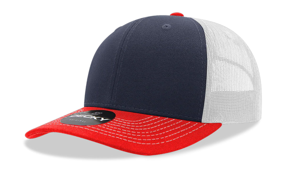 Decky 6 Panel Mid Profile Structured Cotton Blend Trucker | Decky 6021