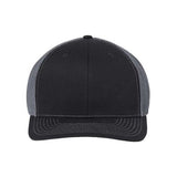 Richardson 112+ R - Flex Adjustable Trucker Cap - Richardson 112PL Black/ Graphite Adjustable Hats