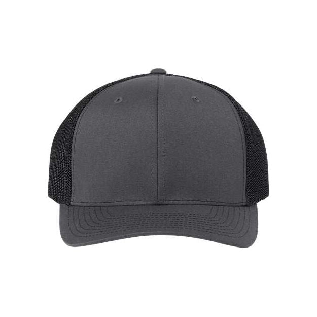 Richardson 112+ R - Flex Adjustable Trucker Cap - Richardson 112PL Charcoal/ Black Adjustable Hats