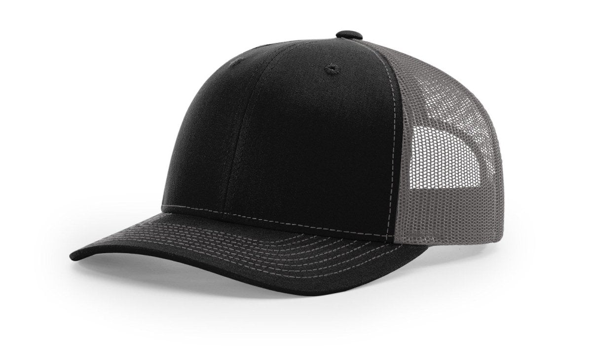 Richardson 112 Snapback Trucker Cap Black / Charcoal OSFM Caps