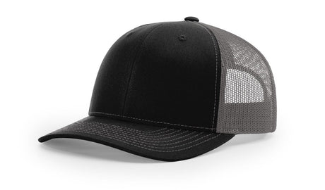 Richardson 112 Snapback Trucker Cap Black / Charcoal OSFM Caps