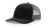 Richardson 112 Snapback Trucker Cap Black / Charcoal OSFM Caps