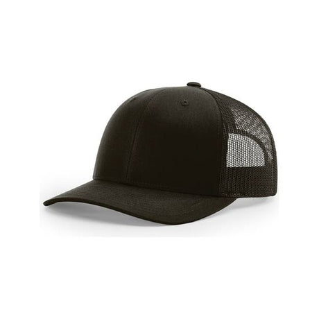 Richardson 112 Snapback Trucker Cap Black OSFM Caps