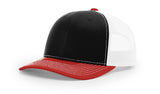 Richardson 112 Snapback Trucker Cap Black / White / Red OSFM Caps
