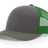 Richardson 112 Snapback Trucker Cap Charcoal / Kelly Green OSFM Caps