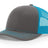 Richardson 112 Snapback Trucker Cap Charcoal / Neon Blue OSFM Caps