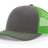 Richardson 112 Snapback Trucker Cap Charcoal / Neon Green OSFM Caps