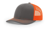 Richardson 112 Snapback Trucker Cap Charcoal / Neon Orange OSFM Caps