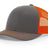 Richardson 112 Snapback Trucker Cap Charcoal / Orange OSFM Caps