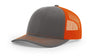 Richardson 112 Snapback Trucker Cap Charcoal / Orange OSFM Caps