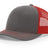 Richardson 112 Snapback Trucker Cap Charcoal / Red OSFM Caps