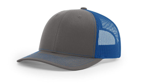 Richardson 112 Snapback Trucker Cap Charcoal / Royal Blue OSFM Caps
