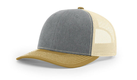 Richardson 112 Snapback Trucker Cap Heather Grey / Birch / Amber Gold OSFM Caps