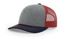 Richardson 112 Snapback Trucker Cap Heather Grey / Cardinal / Navy OSFM Caps