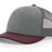Richardson 112 Snapback Trucker Cap Heather Grey / Charcoal / Maroon OSFM Caps