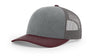 Richardson 112 Snapback Trucker Cap Heather Grey / Charcoal / Maroon OSFM Caps