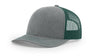 Richardson 112 Snapback Trucker Cap Heather Grey / Dark Green OSFM Caps