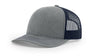 Richardson 112 Snapback Trucker Cap Heather Grey / Navy OSFM Caps