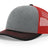 Richardson 112 Snapback Trucker Cap Heather Grey /Red/ Black OSFM Caps