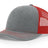 Richardson 112 Snapback Trucker Cap Heather Grey / Red OSFM Caps