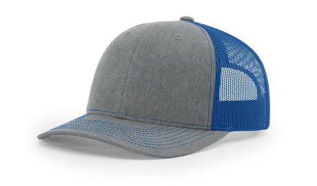Richardson 112 Snapback Trucker Cap Heather Grey / Royal Blue OSFM Caps