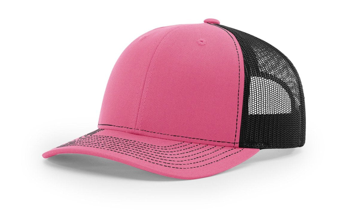 Richardson 112 Snapback Trucker Cap Hot Pink / Black OSFM Caps