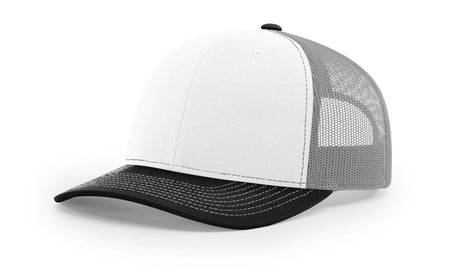 Richardson 112 Snapback Trucker Cap White/ Aluminum/ Black OSFM Caps