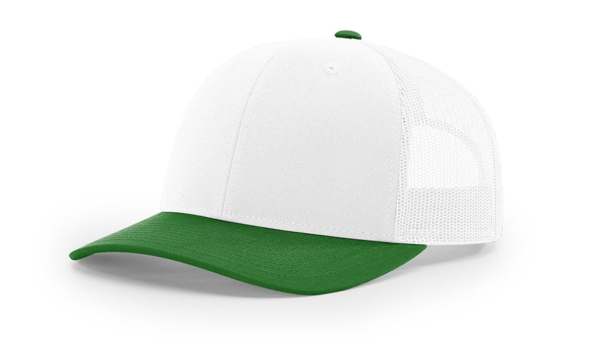 Richardson 112 Snapback Trucker Cap White/Kelly CMB OSFM Caps