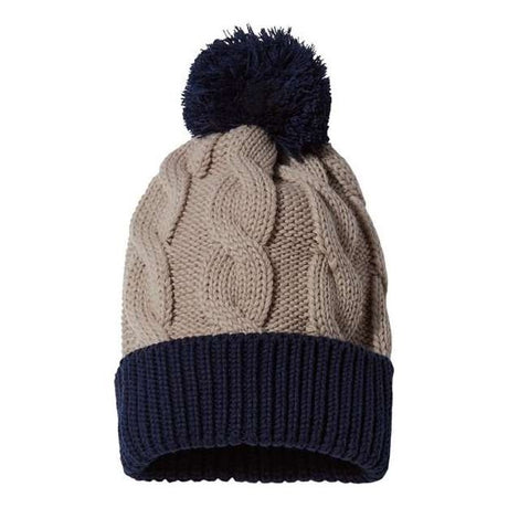 Richardson Chunk Twist Cuffed Beanie - Richardson 141R Stone/ Navy One Size Beanies