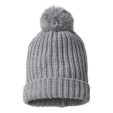 Richardson Chunky Cable Beanie - Richardson 143R Stone/ Navy One Size Beanies