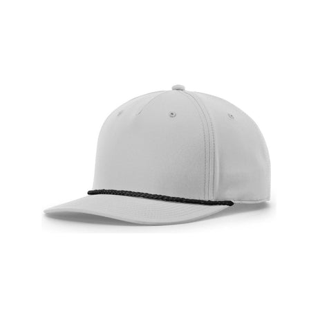 Richardson Five Panel Classic Rope Cap - Richardson 258 Light Grey/ White Adjustable Caps