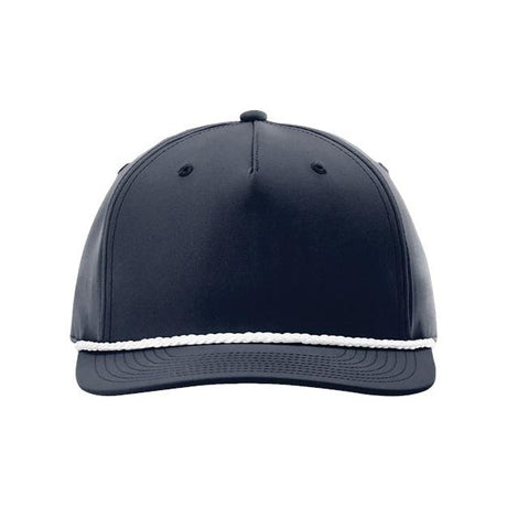 Richardson Five Panel Classic Rope Cap - Richardson 258 Navy/ White Adjustable Caps