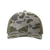 Richardson Five - Panel Printed Trucker Cap - Richardson 112PFP Blaze Duck Camo/ Blaze Adjustable Caps