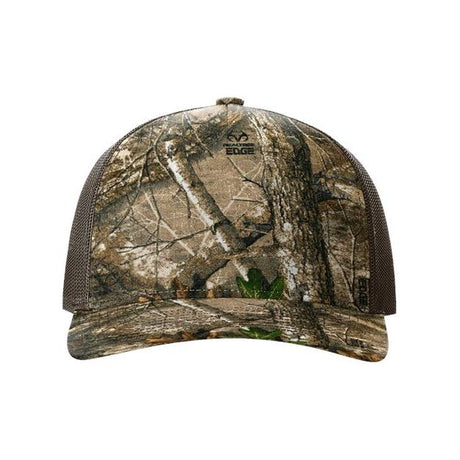 Richardson Five - Panel Printed Trucker Cap - Richardson 112PFP Blaze Duck Camo/ Blaze Adjustable Caps