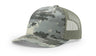 Richardson Five - Panel Printed Trucker Cap - Richardson 112PFP Digital Camo/ Light Green Adjustable Caps