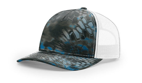 Richardson Five - Panel Printed Trucker Cap - Richardson 112PFP Kryptek Neptune/ White Adjustable Caps