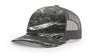 Richardson Five - Panel Printed Trucker Cap - Richardson 112PFP Mossy Oak Elements Blacktip/ Charcoal Adjustable Caps